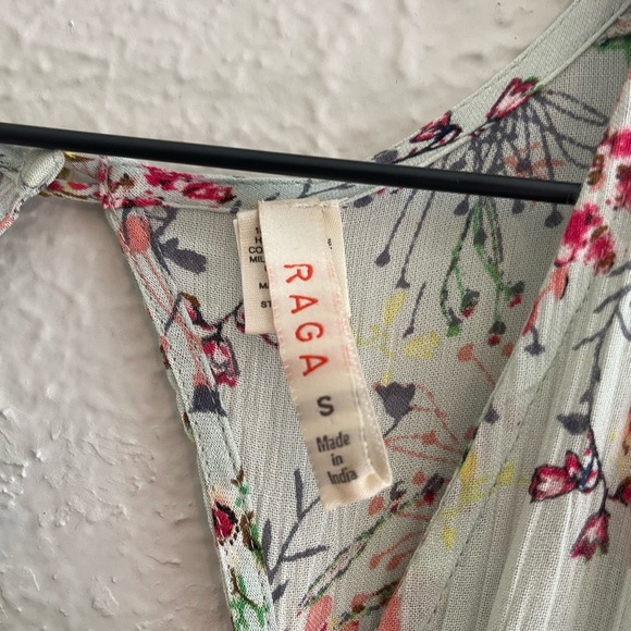 RAGA Secret Escape Floral Faux Wrap Maxi Sage Dress Size Small - Picture 5 of 7